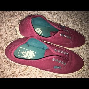 Burgundy colored vans